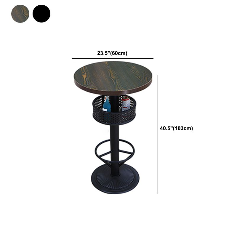 Industrial Wood Top Bistro Table Matte Finish Bar Table for Small Places Clearhalo 'Bar Furniture' 'Bar Tables' 'bar_tables' 'furn' 'furn_bar_tables' 'Furniture' 'Kitchen & Dining Furniture' 1200x1200_febedeca-8609-4829-9653-b92f80f0fc54