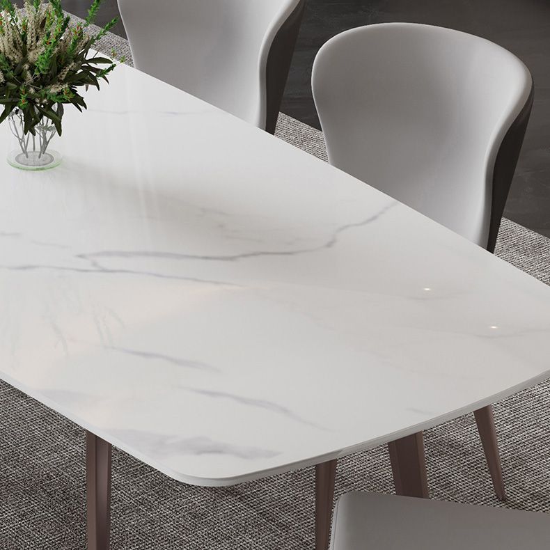 Glam Dining Table Sintered Stone Table with Metal Legs for Home Use Clearhalo 'Dining Tables & Seating' 'Dining Tables' 'dining_table' 'furn' 'furn_dining_table' 'Furniture' 'Kitchen & Dining Furniture' 1200x1200_febfd5e8-8f8c-4d09-b207-0a5a4da6fbe2