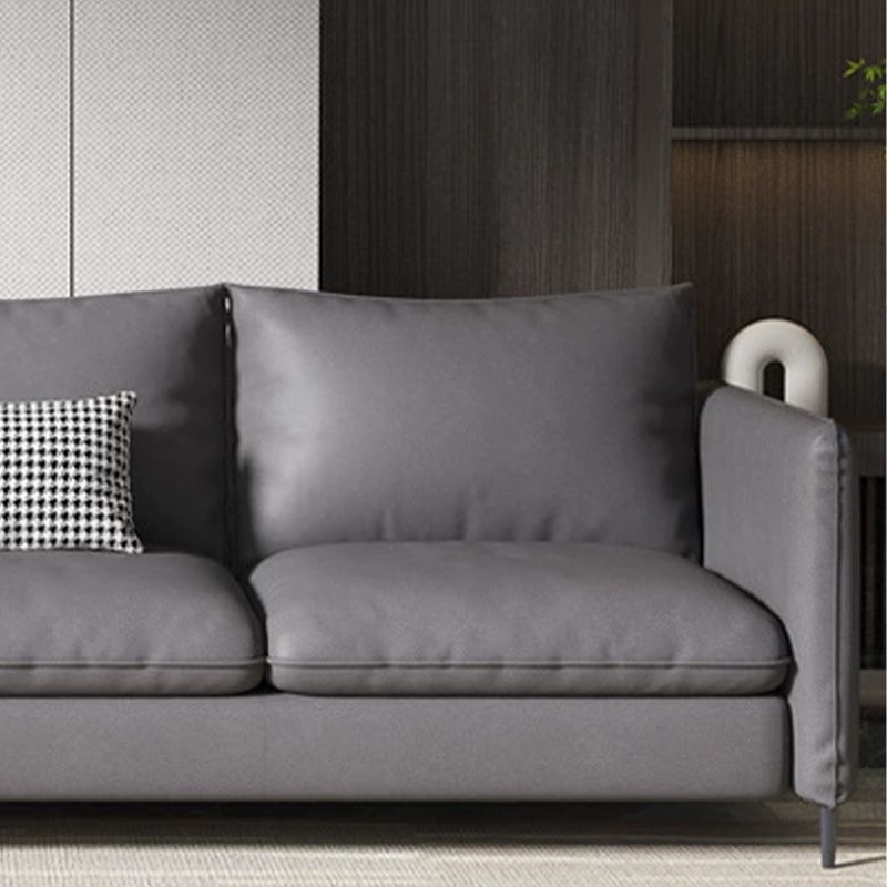 Courette de bras carré standard tissu dos en vrac et sage de sage en cuir faux en gris