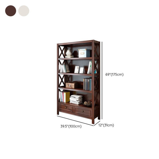 Wood Standard Bookcase Contemporary Closed Back Bookshelf with Shelves