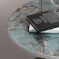 21.6"H Modern Metal Frame Base Slate Round Coffee Table End Table