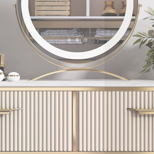 5-TRAWERS-Schminktisch luxuriöser Metall-Make-up-Eitelkeitstisch