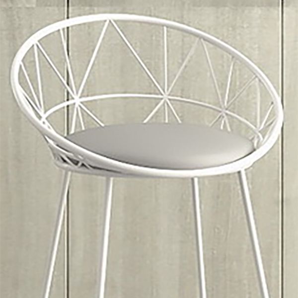 Nordic Backrest Armless Counter Stool Iron Cafe Bar Stool with Leather Cushion Clearhalo 'Bar Furniture' 'Bar Stools' 'bar_stools' 'furn' 'furn_bar_stools' 'Furniture' 'Kitchen & Dining Furniture' 1200x1200_fec68545-19e6-40cb-a7f7-e4ab89ffcf9a