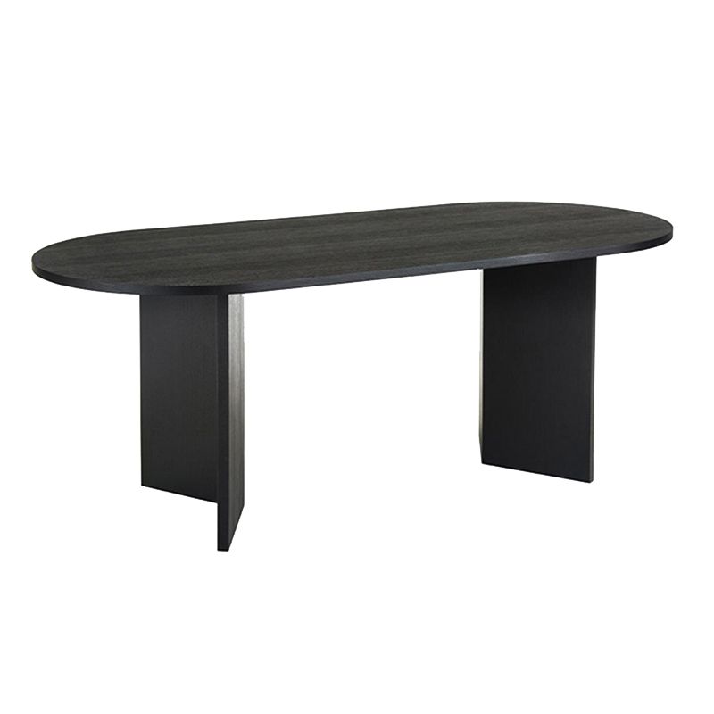 Modern Wood Dining Table Oval Black Dinner Table for Dining Room Clearhalo 'Dining Tables & Seating' 'Dining Tables' 'dining_table' 'furn' 'furn_dining_table' 'Furniture' 'Kitchen & Dining Furniture' 1200x1200_fec75693-ead4-42a1-a577-1777e25819b1