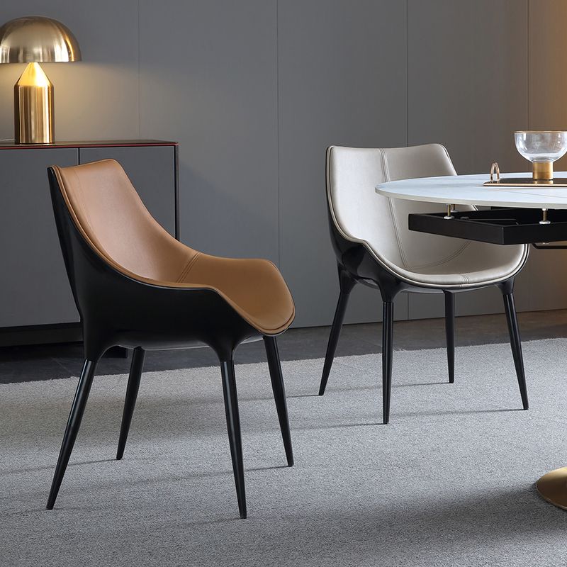 Modern Leather Dining Room Chair Arm Metal Dining Chairs for Restaurant Clearhalo ' kitchen&dining_furn' 'Dining Chairs' 'Dining Tables & Seating' 'dining_chair' 'furn' 'furn_dining_chair' 'Furniture' 'furniture_dining_chair' 'Kitchen & Dining Furniture' 'kitchen' 1200x1200_fec9ae71-cd90-47cf-8115-26882c2da335