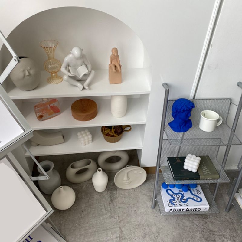 Modem & Contemporary Silver Bookcase Etagere Metal Book Shelf