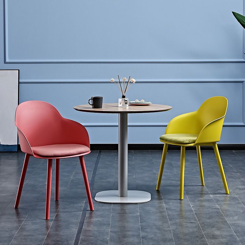 Contemporary Plastic Restaurant Arm Chair Matte Finish Solid Back Dining Chair (Set of 4) Clearhalo ' kitchen&dining_furn' 'Dining Chairs' 'Dining Tables & Seating' 'dining_chair' 'Furniture' 'furniture_dining_chair' 'Kitchen & Dining Furniture' 'kitchen' 1200x1200_fecb847d-33ac-4041-acbd-24f7322778a6