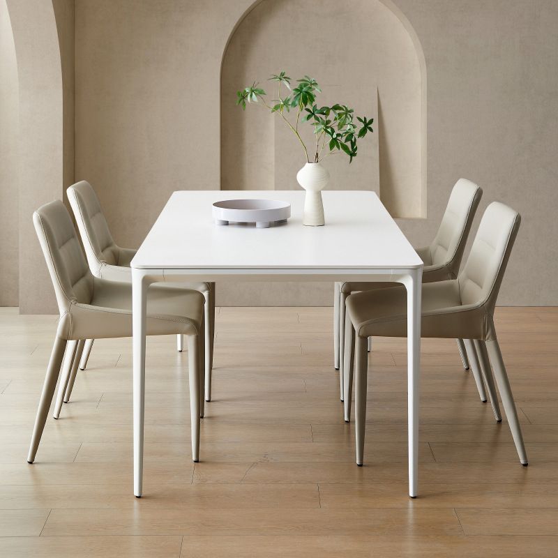 Ensemble de Table à manger moderne en pierre frittée, blanc, 1/2/5/7 pièces, pour usage domestique