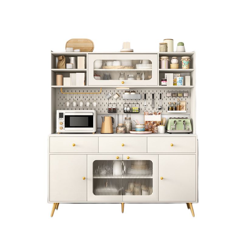 Modern Dining Hutch Faux Wood Hutch Buffet met deuren voor eetkamer