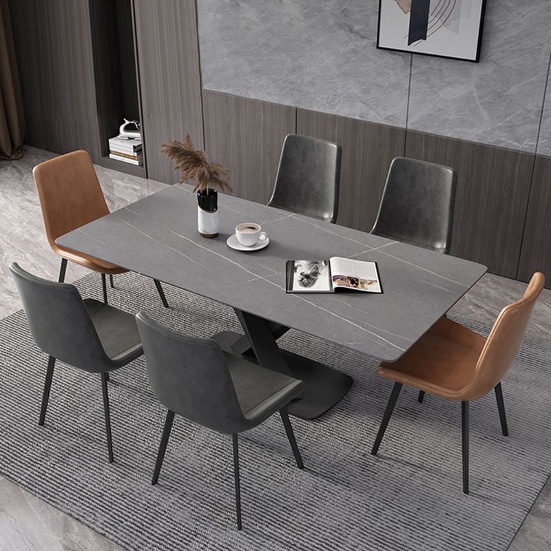 Stile moderno 1/4/5/6/7 pezzi sedie da pranzo set mobili in pietra rettangolo per casa