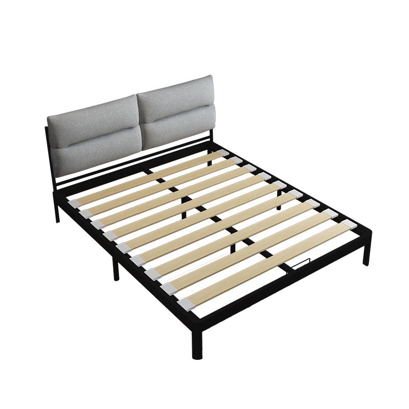 Contemporary Metal Platform Bed Panel Frame with Upholstered Headboard Clearhalo 'Bedroom Furniture' 'Beds' 'furn' 'furn_beds' 'Furniture' 1200x1200_fed2cb9a-d812-4658-9982-4b72d32215bb