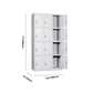 Contemporary Style Wardrobe Armoire Metal Non-Hanging Armoire with Locks