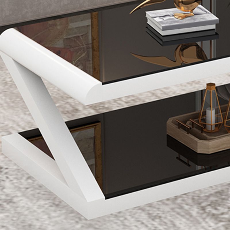 Hedendaagse klasse bovenste salontafel met stalen frame en voetstukbasis