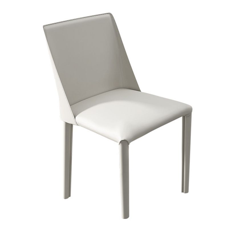 Leather Contemporary Restaurant Side Chair Solid Color Parsons Dining Chair Clearhalo ' kitchen&dining_furn' 'Dining Chairs' 'Dining Tables & Seating' 'dining_chair' 'furn' 'furn_dining_chair' 'Furniture' 'furniture_dining_chair' 'Kitchen & Dining Furniture' 'kitchen' 1200x1200_fed492df-0532-4a5a-9939-59a2afa7edb2