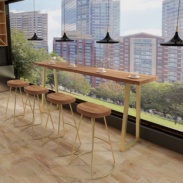 Solid Wood Bar Table Traditional Luxury Bar Table Rectangle with Sled Base Clearhalo 'Bar Furniture' 'Bar Tables' 'bar_tables' 'furn' 'furn_bar_tables' 'Furniture' 'furniture_bar_tables' 'Kitchen & Dining Furniture' 1200x1200_fed54708-e867-4f8e-88dc-dfbd920d2a8f