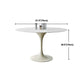Contemporary Dining Table with White Pedestal Round Stone Top Dining Table