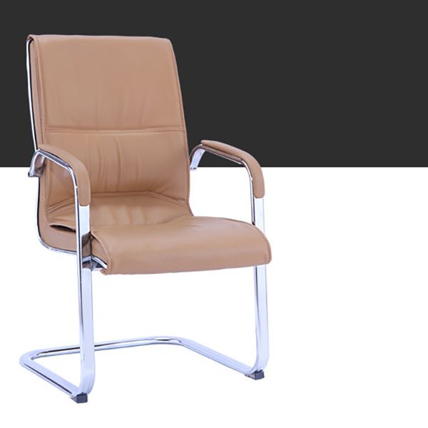 Contemporary PU Computer Chair Faux Leather and Chrome Frame Office Chair Clearhalo 'furn' 'furn_office_chair' 'Furniture' 'Office Chairs' 'Office Furniture' 'office_chair' 1200x1200_fed688c7-bb51-448a-927f-54001586bf87