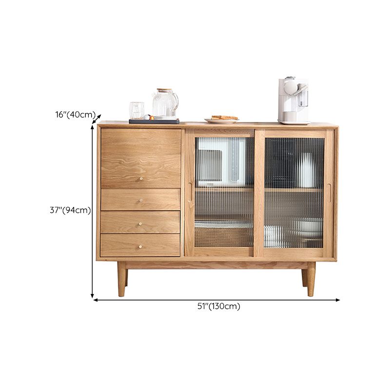 Tabella a buffet in legno massiccio Sideboard moderna con armadi e cassetti