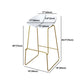 Glam Metal Barstool Plastic Counter Stool in Matte Finish for Indoor