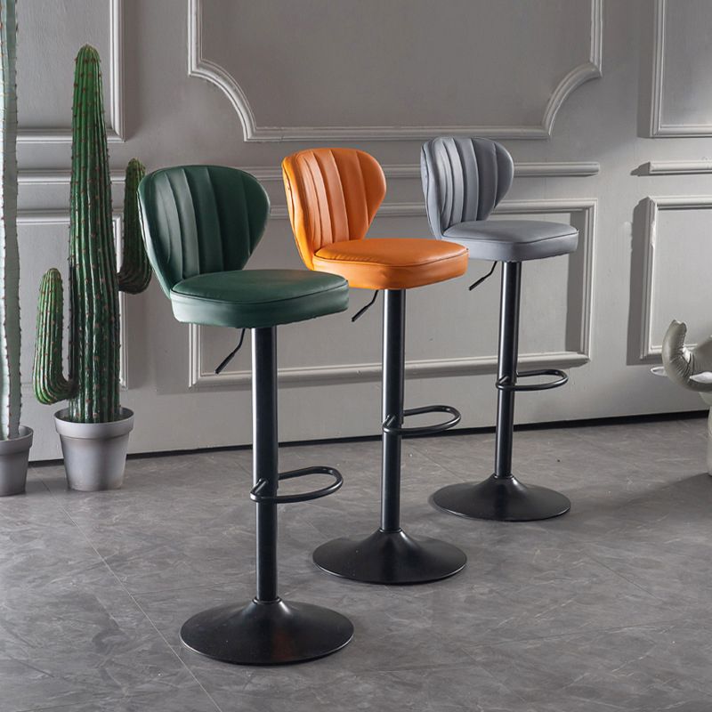 Modern Adjustable Height Swivel Barstool Restaurant Leather Stool Clearhalo 'Bar Furniture' 'Bar Stools' 'bar_stools' 'furn' 'furn_bar_stools' 'Furniture' 'furniture_bar_stools' 'Kitchen & Dining Furniture' 1200x1200_fed9f76f-06de-4f53-8058-8291866ba35b