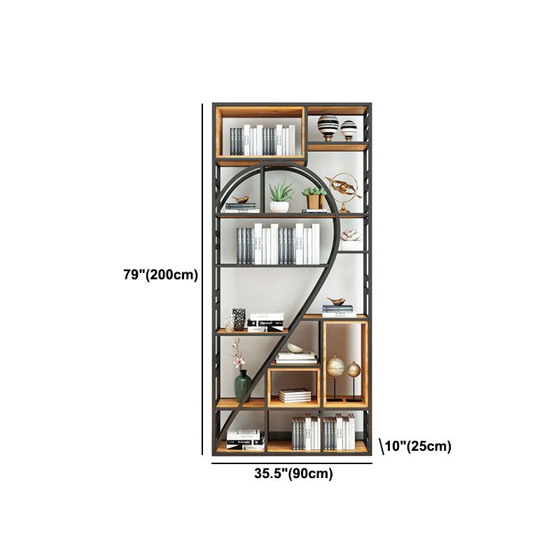 79"H Bookcase Open Back Industrial Style Bookshelf for Study Room Home Office Clearhalo 'Bookcases' 'furn' 'furn_bookcases' 'Furniture' 'furniture_bookcases' 'Office Furniture' 1200x1200_fedb0295-defd-44fd-8c83-cfe06f15cddc