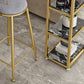 Glam Round Bar and Counter Stool Low Back Stool with 4 Gold Legs Clearhalo 'Bar Furniture' 'Bar Stools' 'bar_stools' 'furn' 'furn_bar_stools' 'Furniture' 'furniture_bar_stools' 'Kitchen & Dining Furniture' 1200x1200_fedd6bd0-8d32-40f4-9b1c-a236445dcae4