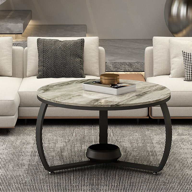 Round Cross Legs Coffee Table Contemporary Cocktail Table for Home Clearhalo 'Coffee & Accent Tables' 'Coffee Tables' 'coffee_tables' 'furn' 'furn_coffee_tables' 'Furniture' 'furniture_coffee_tables' 'Living Room Furniture' 1200x1200_fedda23b-141d-4366-9e3a-4d7454c25487