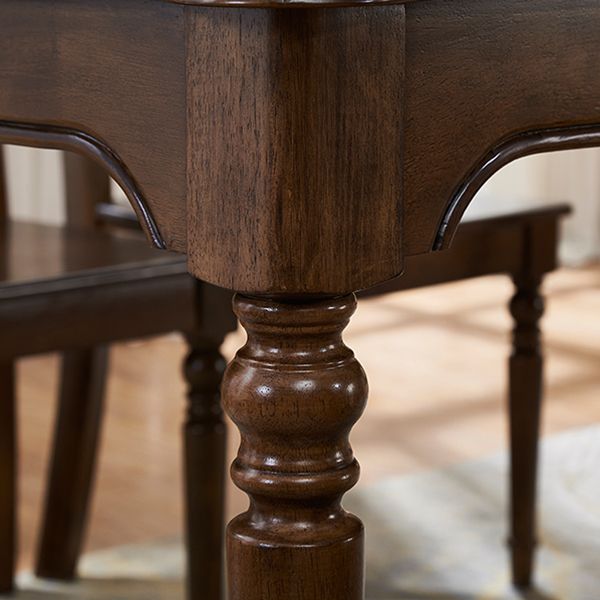 Medieval Modern Rectangle Dining Table Rubber Wood Table in Brown with 4 Legs Clearhalo ' dining_table' 'Dining Tables & Seating' 'Dining Tables' 'furn' 'furn_dining_table' 'Furniture' 'furniture_dining_table' 'Kitchen & Dining Furniture' 'kitchen&dining_furn' 'kitchen' 'kitchen_dining_table' 1200x1200_feddf23b-ab94-4f25-a62a-12dbed1c7b2e