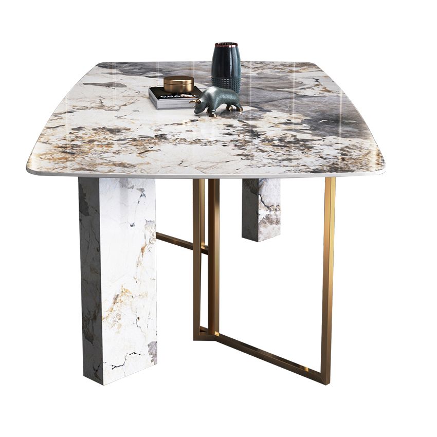 Minimalist Gray Sintered Stone Dining Table Rectangle Standard Dining Table with Sled Base Clearhalo ' dining_table' 'Dining Tables & Seating' 'Dining Tables' 'furn' 'furn_dining_table' 'Furniture' 'furniture_dining_table' 'Kitchen & Dining Furniture' 'kitchen&dining_furn' 'kitchen' 'kitchen_dining_table' 1200x1200_fee021f8-838a-40c3-8b6f-14c2ed471e71