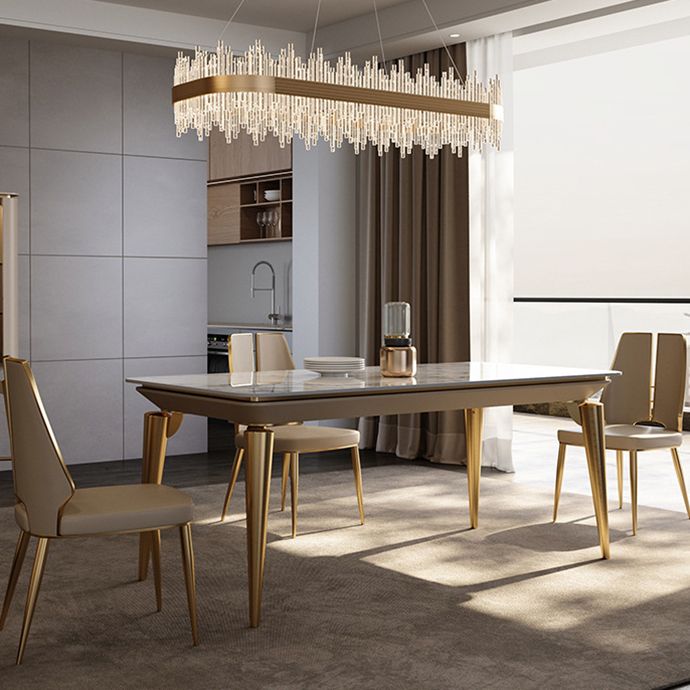 Traditional Luxury Rectangle Dining Table Sintered Stone Table with 4 Metal Legs Clearhalo ' dining_table' 'Dining Tables & Seating' 'Dining Tables' 'furn' 'furn_dining_table' 'Furniture' 'furniture_dining_table' 'Kitchen & Dining Furniture' 'kitchen&dining_furn' 'kitchen' 'kitchen_dining_table' 1200x1200_fee0c476-573a-4fde-afb1-ed8d6696cc71
