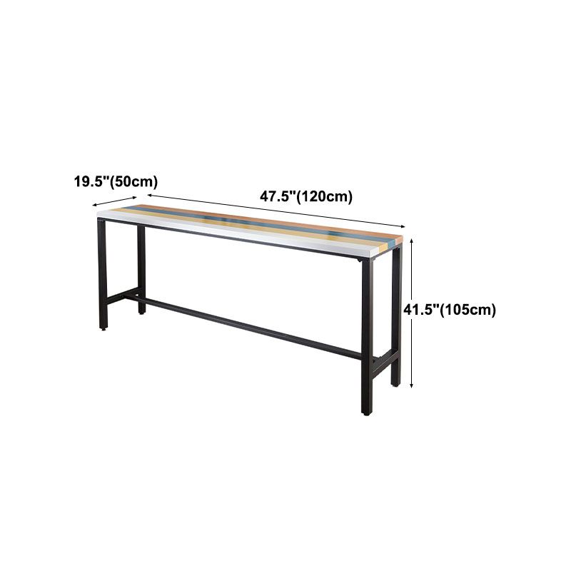 Rectangle Colorful Top Counter Table Metal Black Legs 42-inch Height Industrial Bar Table Clearhalo 'Bar Furniture' 'Bar Tables' 'bar_tables' 'furn' 'furn_bar_tables' 'Furniture' 'furniture_bar_tables' 'Kitchen & Dining Furniture' 1200x1200_fee19dfb-9214-42c6-a64b-2948a6dcf90f