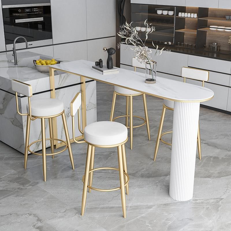 Eiland eigentijdse balk tabel 42-inch hoogte steen top bistro tafel