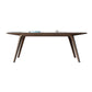 Table de salle à manger en pierre frittée de table rectangulaire moderne avec pieds en bois