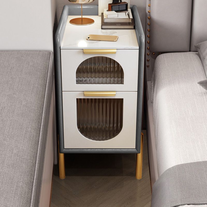 Moderner Nachttisch Stein Akzenttisch Nachttisch mit Schubladen