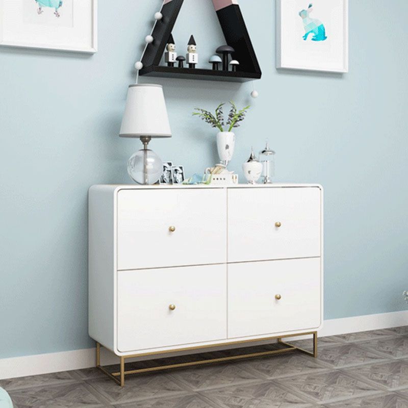 Wood 4 - Drawer Accent Chest Modern 34.6-Inch High Simple Storage Chest