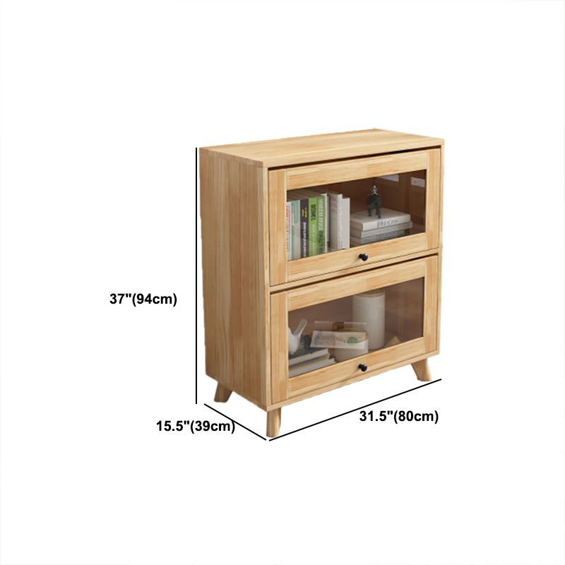 Contemporary Wooden Bookcase Vertical Closed Back Bookshelf for Home Office