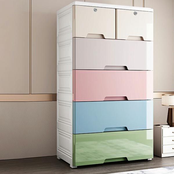 Plastic Storage Cabinet with Legs Modern Wardrobe Armoire for Home