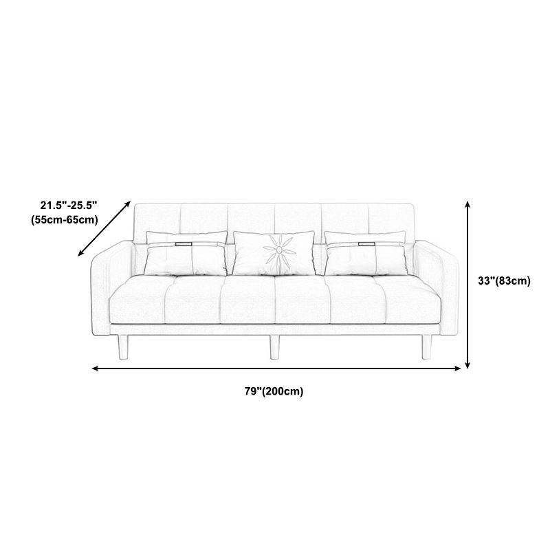 Foldable Biscuit Back Square Arm Modern Sofa with Convertible Sleeper Clearhalo 'furn' 'furn_sofas' 'Furniture' 'furniture_sofas' 'kitchen' 'kitchen_sofas' 'Living Room Furniture' 'Sofa' 'sofas' 1200x1200_fee859db-2e41-457f-b0e7-6c86021d44d4