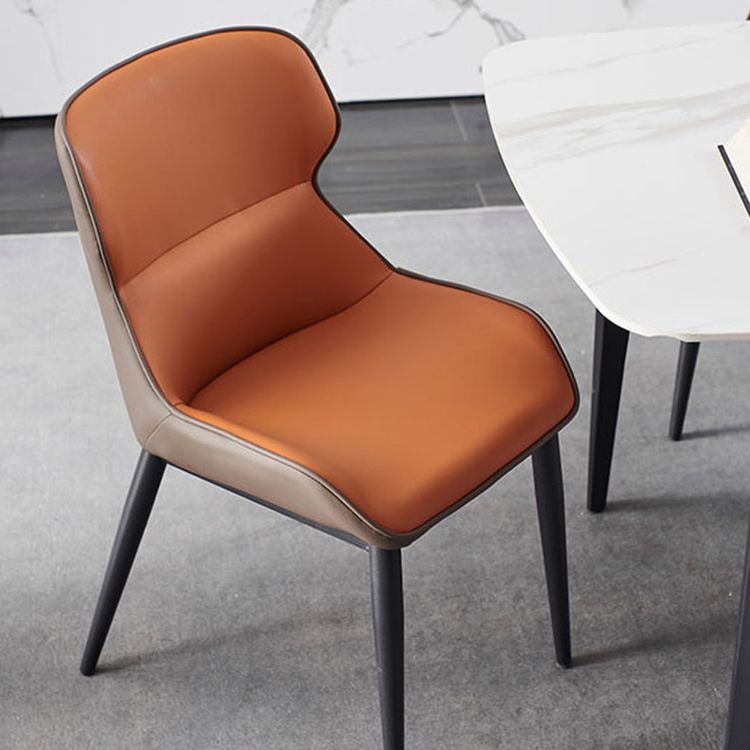 Contemporary Side Chair Leather Upholstered Dining Chair for Kitchen