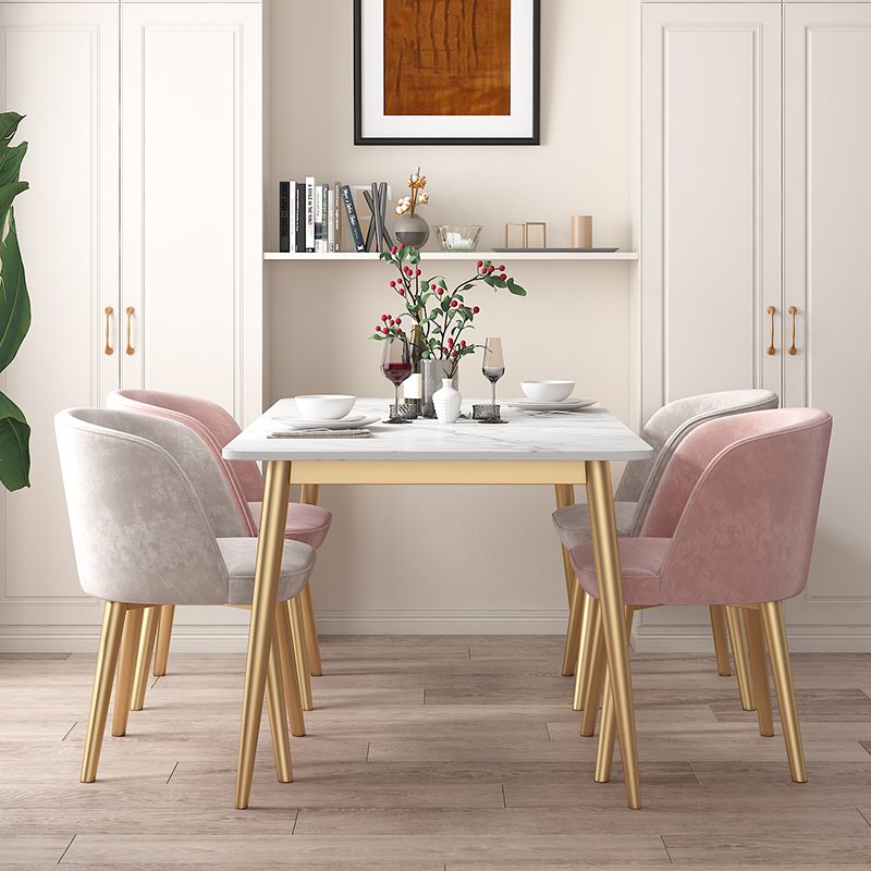 Minimalist Style Rectangular Sintered Stone Dining Set White Standard Dining Set for Kitchen Clearhalo 'Dining Room Sets' 'Dining Tables & Seating' 'dining_room_set' 'furn' 'furn_dining_room_set' 'Furniture' 'furniture_dining_room_set' 'Kitchen & Dining Furniture' 'kitchen&dining_furn' 'kitchen' 1200x1200_fee89623-f19d-436f-84bb-b8a8ea67df72