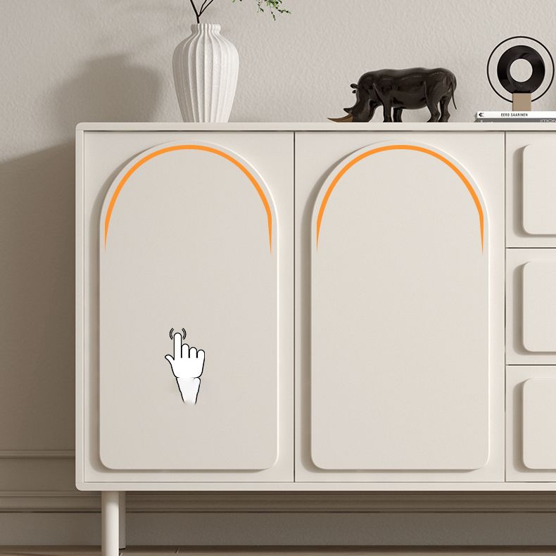 White Engineered Wood Buffet Server Modern Sideboard with Drawers Clearhalo 'buffet_sideboard' 'Buffets & Sideboards' 'furn' 'furn_buffet_sideboard' 'Furniture' 'Kitchen & Dining Furniture' 1200x1200_feea4732-63c3-4b56-96fb-9d0ec97f7d15