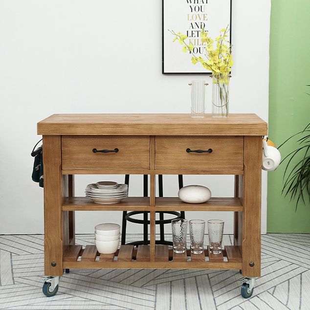 Industrial Stationary Kitchen Cart Wood Rectangular Kitchen Island Cart Clearhalo 'furn' 'furn_kitchen_islands_carts' 'Furniture' 'Kitchen & Dining Furniture' 'Kitchen Islands & Carts' 'kitchen_islands_carts' 1200x1200_feeb139b-cbe9-41cb-baf7-de2e2186c3b6