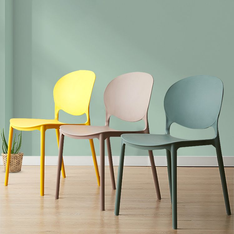 Scandinavian Plastic Dining Chair Open Back Side Chair with 4 Legs for Home Use Clearhalo ' kitchen&dining_furn' 'Dining Chairs' 'Dining Tables & Seating' 'dining_chair' 'furn' 'furn_dining_chair' 'Furniture' 'furniture_dining_chair' 'Kitchen & Dining Furniture' 'kitchen' 1200x1200_feeb7efe-1b92-4f31-87ba-355836a285ee