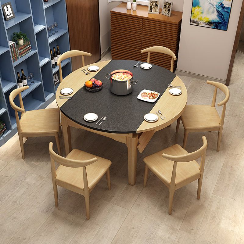 Simplicity Style Dining Site Table Round Stone Furniture with Drop-Leaf Clearhalo 'Dining Tables & Seating' 'Dining Tables' 'dining_table' 'furn' 'furn_dining_table' 'Furniture' 'Kitchen & Dining Furniture' 1200x1200_feedf654-e9b9-4c5e-b2ab-aa7c7caed91c