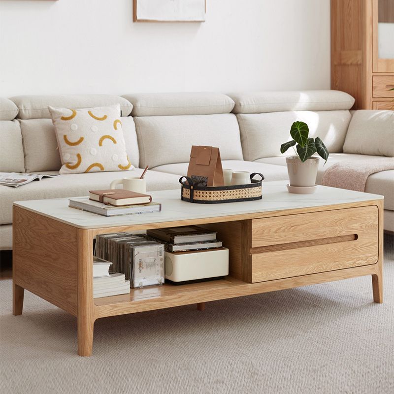 17"H Contemporary Cocktail Table Stone Rectangle Coffee Table Clearhalo 'Coffee & Accent Tables' 'Coffee Tables' 'coffee_tables' 'furn' 'furn_coffee_tables' 'Furniture' 'Living Room Furniture' 1200x1200_feee1735-7427-4c1c-8aa2-7460cdc75f99