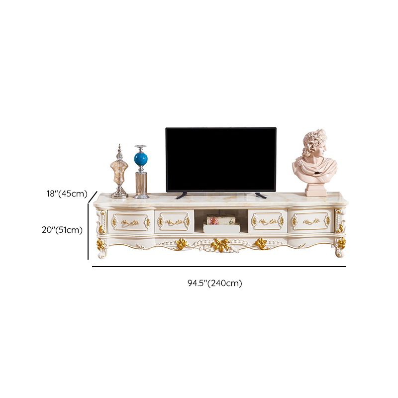 Glam Media Console Open Storage TV Stand Console with 4 Drawers Clearhalo 'furn' 'furn_tv_stands_entertainment_centers' 'Furniture' 'Living Room Furniture' 'TV Stands & Entertainment Centers' 'TV Stands & Media Storage Furniture' 'tv_stands_entertainment_centers' 1200x1200_feefcd71-3e61-4dfb-85e3-e43c5f4a6f19