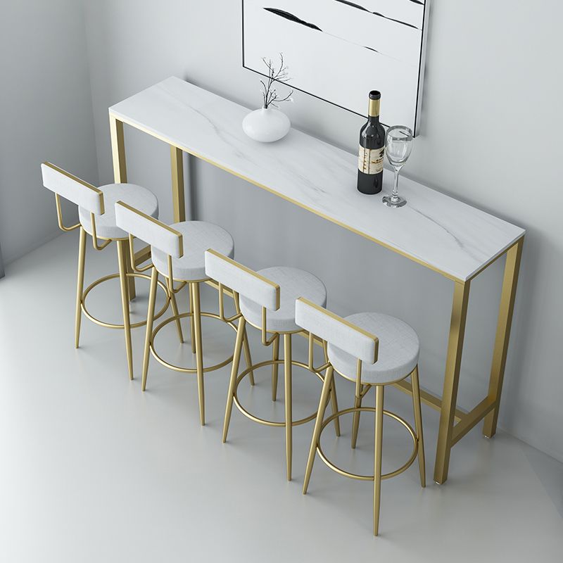 Modern Style Linen Counter Stool Round Low Back Bar Stool with Footrest Clearhalo 'Bar Furniture' 'Bar Stools' 'bar_stools' 'furn' 'furn_bar_stools' 'Furniture' 'Kitchen & Dining Furniture' 1200x1200_fef00491-3dfe-40eb-a2ec-8b168d754351