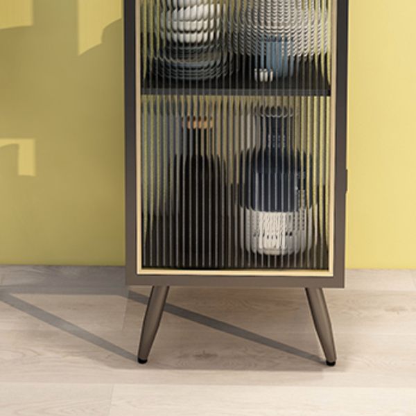 Contemporary Curio Cabinet Metal Glass Doors Hutch Buffet for Dining Room Clearhalo 'Display & China Cabinets' 'display_china_cabinets' 'furn' 'furn_display_china_cabinets' 'Furniture' 'Kitchen & Dining Furniture' 1200x1200_fef20aa5-02c5-4863-bd1f-8be38a12ea9b