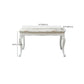 White Color Rectangle Marble Fixed Dinner Table with 4 Legs for Dining Room
