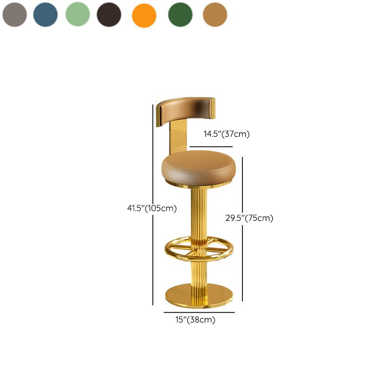 Glam gouden benen Barkrukken woonkamer gestoffeerde draaikruk